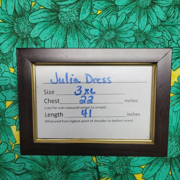 Lularoe Julia Dress Green Daisy Short Sleeve Womens 3XL Plus Size Soft Long Maxi - Picture 4 of 7